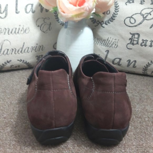 Semler Germany women's brown suede leather comfort walking shoes velcro - Picture 6 of 13